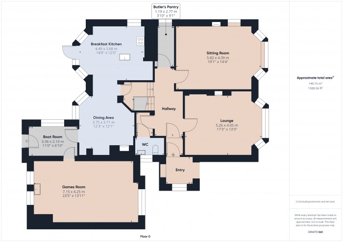 Floorplan for 44 Durleigh Road, TA6