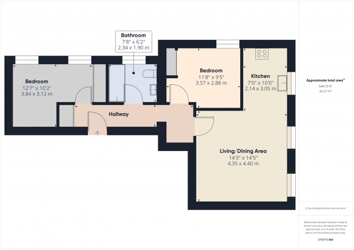 Floorplan for Flat 7 Morgan House, TA6