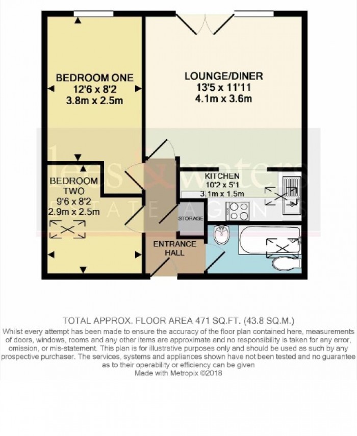 Floorplan for Flat 9, Dorset House, TA9